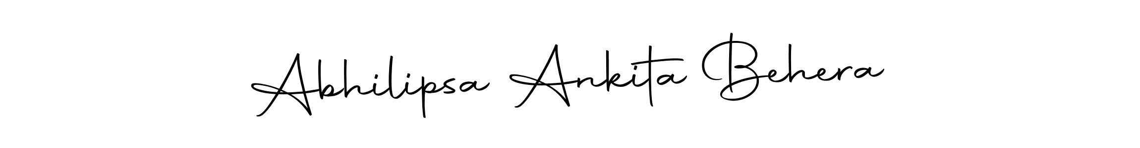 How to make Abhilipsa Ankita Behera name signature. Use Autography-DOLnW style for creating short signs online. This is the latest handwritten sign. Abhilipsa Ankita Behera signature style 10 images and pictures png