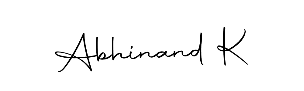 Create a beautiful signature design for name Abhinand K. With this signature (Autography-DOLnW) fonts, you can make a handwritten signature for free. Abhinand K signature style 10 images and pictures png