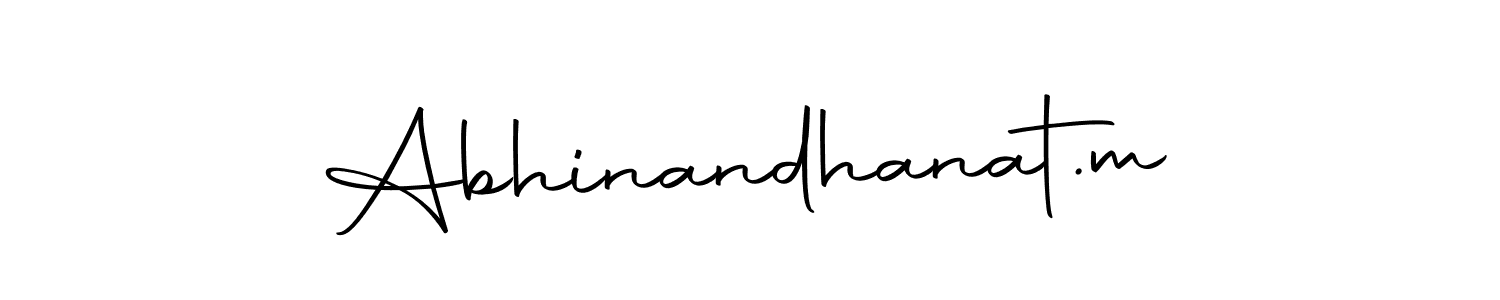 The best way (Autography-DOLnW) to make a short signature is to pick only two or three words in your name. The name Abhinandhanat.m include a total of six letters. For converting this name. Abhinandhanat.m signature style 10 images and pictures png