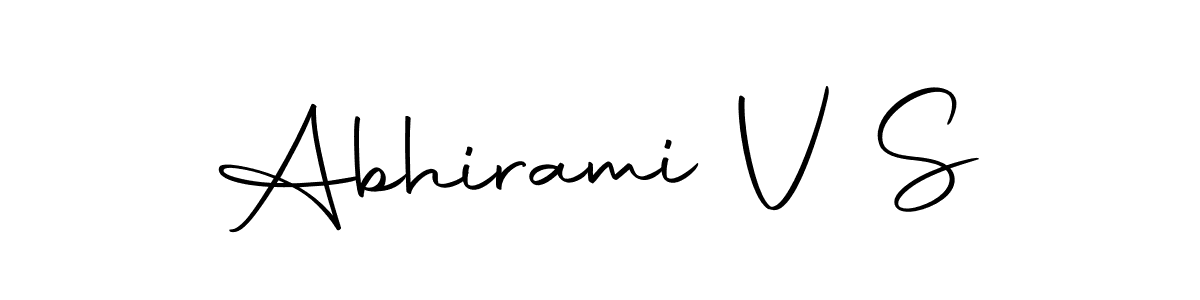 Create a beautiful signature design for name Abhirami V S. With this signature (Autography-DOLnW) fonts, you can make a handwritten signature for free. Abhirami V S signature style 10 images and pictures png