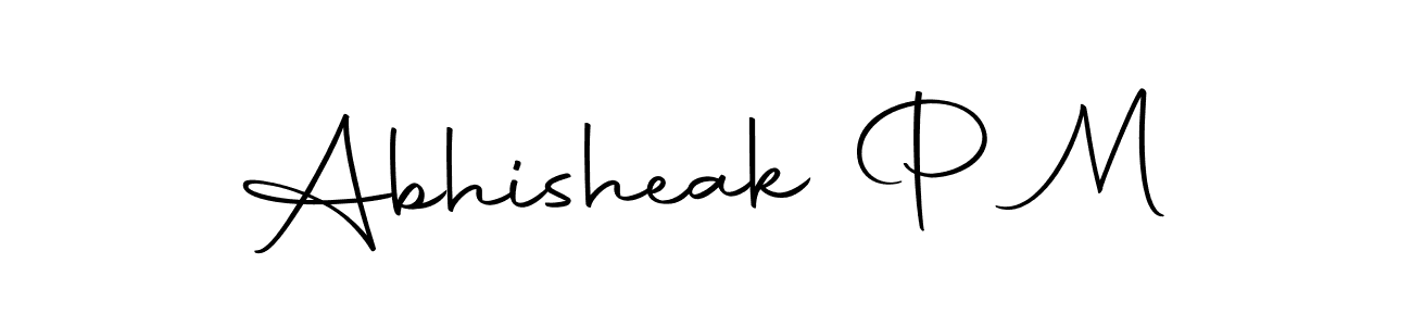 Design your own signature with our free online signature maker. With this signature software, you can create a handwritten (Autography-DOLnW) signature for name Abhisheak P M. Abhisheak P M signature style 10 images and pictures png