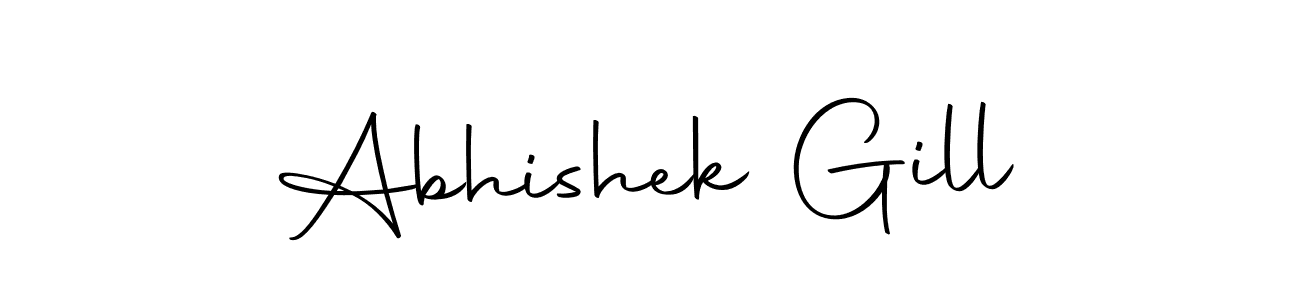 How to make Abhishek Gill name signature. Use Autography-DOLnW style for creating short signs online. This is the latest handwritten sign. Abhishek Gill signature style 10 images and pictures png
