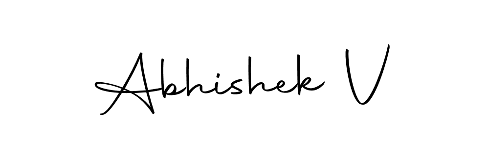 Create a beautiful signature design for name Abhishek V. With this signature (Autography-DOLnW) fonts, you can make a handwritten signature for free. Abhishek V signature style 10 images and pictures png