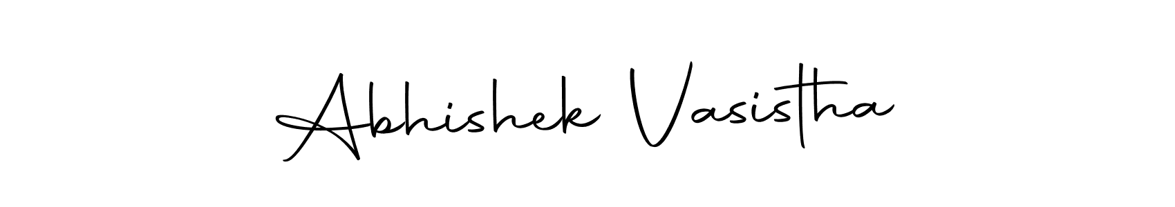 How to make Abhishek Vasistha name signature. Use Autography-DOLnW style for creating short signs online. This is the latest handwritten sign. Abhishek Vasistha signature style 10 images and pictures png