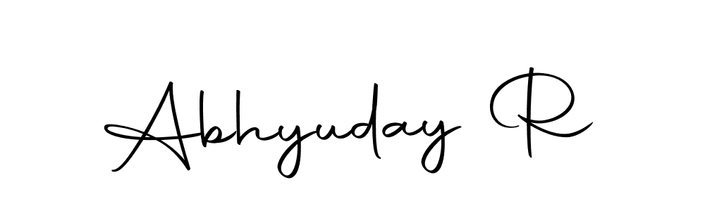 This is the best signature style for the Abhyuday R name. Also you like these signature font (Autography-DOLnW). Mix name signature. Abhyuday R signature style 10 images and pictures png