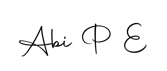 Design your own signature with our free online signature maker. With this signature software, you can create a handwritten (Autography-DOLnW) signature for name Abi P E. Abi P E signature style 10 images and pictures png