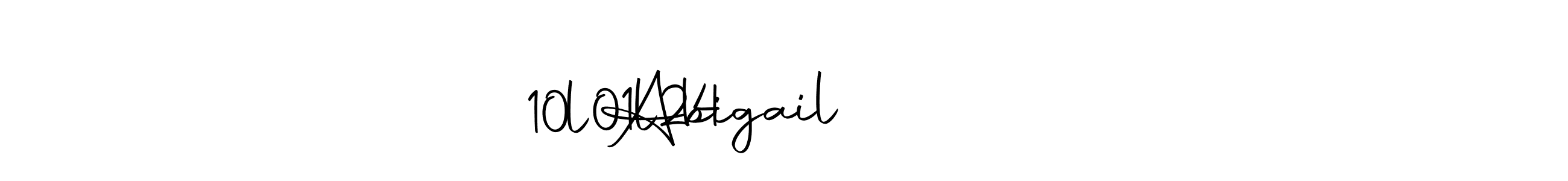 How to make Abigail           10l01l24 name signature. Use Autography-DOLnW style for creating short signs online. This is the latest handwritten sign. Abigail           10l01l24 signature style 10 images and pictures png
