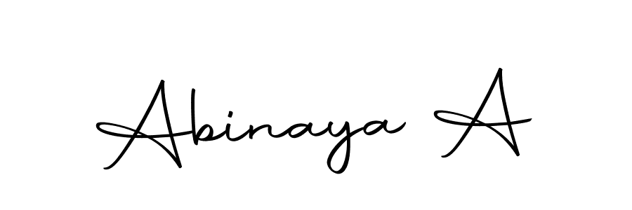 How to make Abinaya A name signature. Use Autography-DOLnW style for creating short signs online. This is the latest handwritten sign. Abinaya A signature style 10 images and pictures png