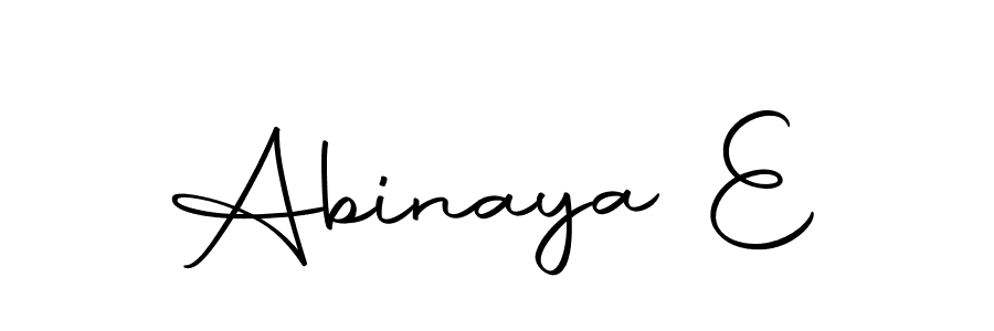 Use a signature maker to create a handwritten signature online. With this signature software, you can design (Autography-DOLnW) your own signature for name Abinaya E. Abinaya E signature style 10 images and pictures png