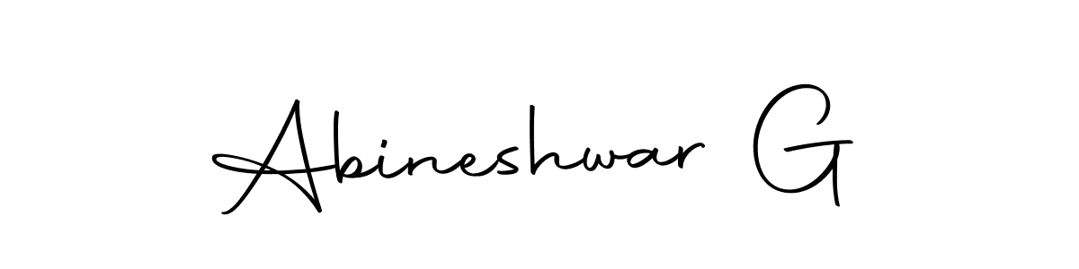 Make a beautiful signature design for name Abineshwar G. Use this online signature maker to create a handwritten signature for free. Abineshwar G signature style 10 images and pictures png