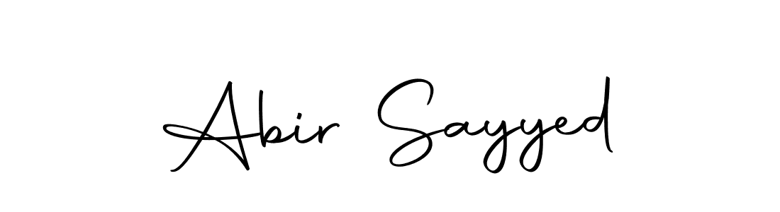 How to make Abir Sayyed name signature. Use Autography-DOLnW style for creating short signs online. This is the latest handwritten sign. Abir Sayyed signature style 10 images and pictures png