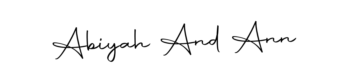 How to make Abiyah And Ann name signature. Use Autography-DOLnW style for creating short signs online. This is the latest handwritten sign. Abiyah And Ann signature style 10 images and pictures png