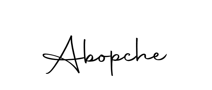 Design your own signature with our free online signature maker. With this signature software, you can create a handwritten (Autography-DOLnW) signature for name Abopche. Abopche signature style 10 images and pictures png