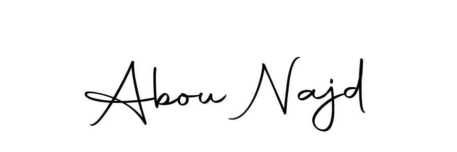 The best way (Autography-DOLnW) to make a short signature is to pick only two or three words in your name. The name Abou Najd include a total of six letters. For converting this name. Abou Najd signature style 10 images and pictures png