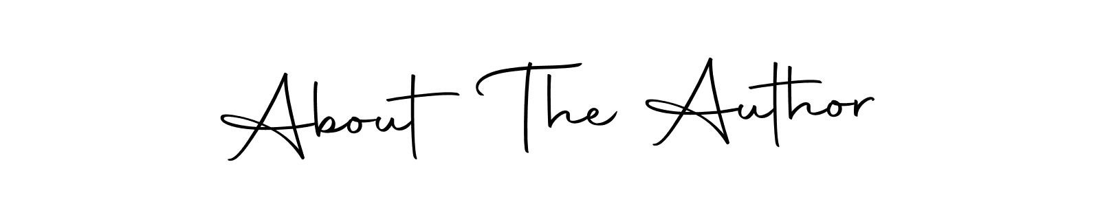How to make About The Author name signature. Use Autography-DOLnW style for creating short signs online. This is the latest handwritten sign. About The Author signature style 10 images and pictures png