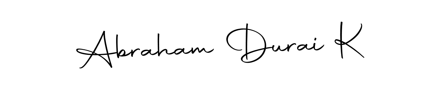 Design your own signature with our free online signature maker. With this signature software, you can create a handwritten (Autography-DOLnW) signature for name Abraham Durai K. Abraham Durai K signature style 10 images and pictures png