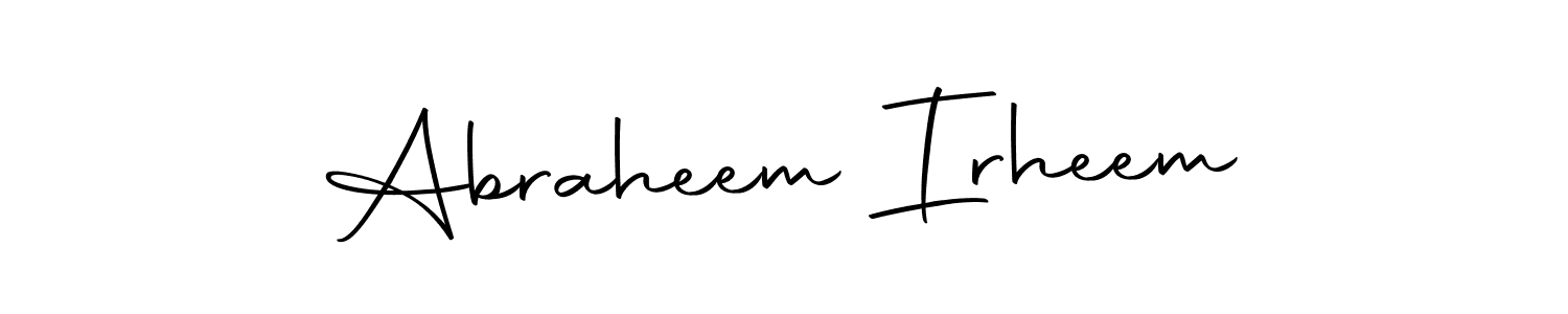 Create a beautiful signature design for name Abraheem Irheem. With this signature (Autography-DOLnW) fonts, you can make a handwritten signature for free. Abraheem Irheem signature style 10 images and pictures png