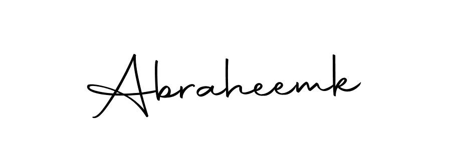 Use a signature maker to create a handwritten signature online. With this signature software, you can design (Autography-DOLnW) your own signature for name Abraheemk. Abraheemk signature style 10 images and pictures png