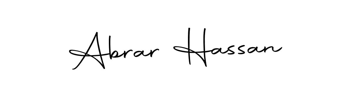 Create a beautiful signature design for name Abrar Hassan. With this signature (Autography-DOLnW) fonts, you can make a handwritten signature for free. Abrar Hassan signature style 10 images and pictures png