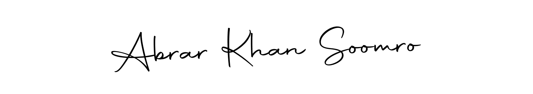 Make a short Abrar Khan Soomro signature style. Manage your documents anywhere anytime using Autography-DOLnW. Create and add eSignatures, submit forms, share and send files easily. Abrar Khan Soomro signature style 10 images and pictures png