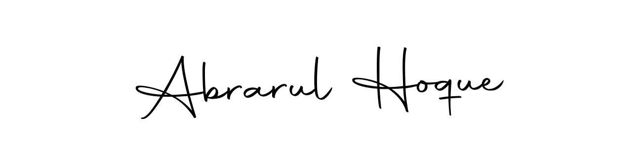 How to make Abrarul Hoque name signature. Use Autography-DOLnW style for creating short signs online. This is the latest handwritten sign. Abrarul Hoque signature style 10 images and pictures png