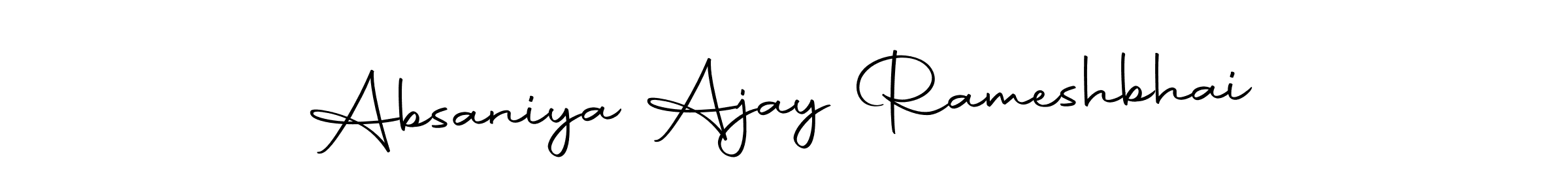 The best way (Autography-DOLnW) to make a short signature is to pick only two or three words in your name. The name Absaniya Ajay Rameshbhai include a total of six letters. For converting this name. Absaniya Ajay Rameshbhai signature style 10 images and pictures png