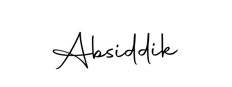 Design your own signature with our free online signature maker. With this signature software, you can create a handwritten (Autography-DOLnW) signature for name Absiddik. Absiddik signature style 10 images and pictures png