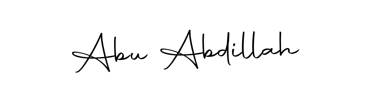 How to make Abu Abdillah name signature. Use Autography-DOLnW style for creating short signs online. This is the latest handwritten sign. Abu Abdillah signature style 10 images and pictures png