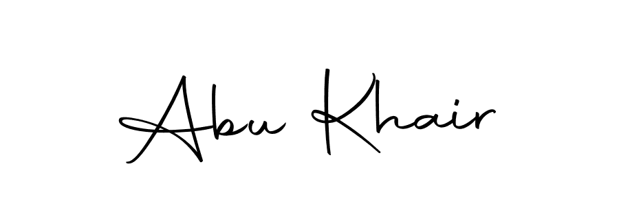 How to make Abu Khair name signature. Use Autography-DOLnW style for creating short signs online. This is the latest handwritten sign. Abu Khair signature style 10 images and pictures png