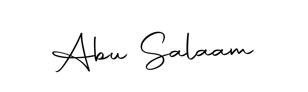 Design your own signature with our free online signature maker. With this signature software, you can create a handwritten (Autography-DOLnW) signature for name Abu Salaam. Abu Salaam signature style 10 images and pictures png