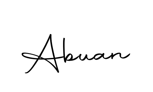 You should practise on your own different ways (Autography-DOLnW) to write your name (Abuan) in signature. don't let someone else do it for you. Abuan signature style 10 images and pictures png