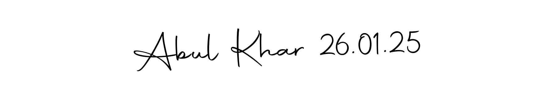 Design your own signature with our free online signature maker. With this signature software, you can create a handwritten (Autography-DOLnW) signature for name Abul Khar 26.01.25. Abul Khar 26.01.25 signature style 10 images and pictures png