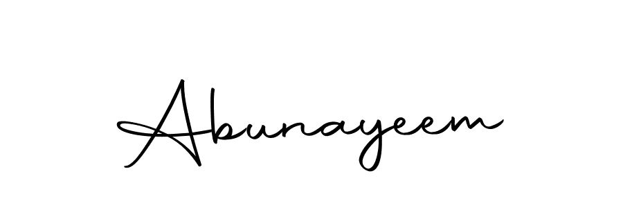 Make a short Abunayeem signature style. Manage your documents anywhere anytime using Autography-DOLnW. Create and add eSignatures, submit forms, share and send files easily. Abunayeem signature style 10 images and pictures png