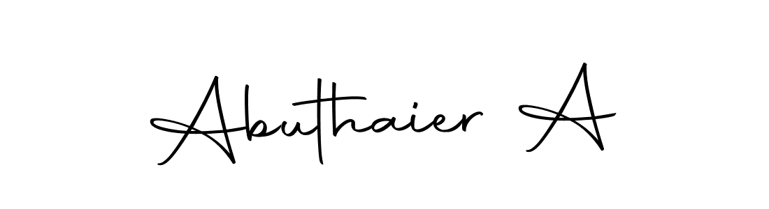 Create a beautiful signature design for name Abuthaier A. With this signature (Autography-DOLnW) fonts, you can make a handwritten signature for free. Abuthaier A signature style 10 images and pictures png