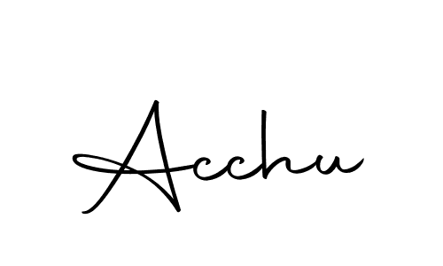 Design your own signature with our free online signature maker. With this signature software, you can create a handwritten (Autography-DOLnW) signature for name Acchu. Acchu signature style 10 images and pictures png