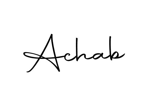 Achab stylish signature style. Best Handwritten Sign (Autography-DOLnW) for my name. Handwritten Signature Collection Ideas for my name Achab. Achab signature style 10 images and pictures png