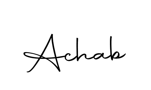 How to make Achab name signature. Use Autography-DOLnW style for creating short signs online. This is the latest handwritten sign. Achab signature style 10 images and pictures png