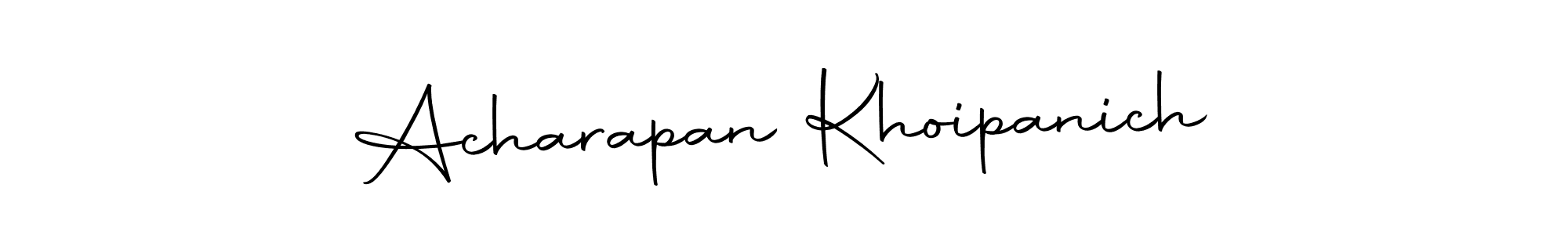 This is the best signature style for the Acharapan Khoipanich name. Also you like these signature font (Autography-DOLnW). Mix name signature. Acharapan Khoipanich signature style 10 images and pictures png