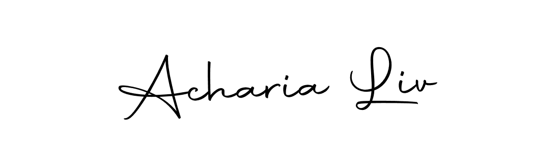 You should practise on your own different ways (Autography-DOLnW) to write your name (Acharia Liv) in signature. don't let someone else do it for you. Acharia Liv signature style 10 images and pictures png