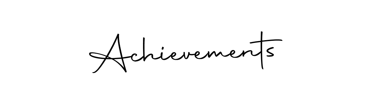 Design your own signature with our free online signature maker. With this signature software, you can create a handwritten (Autography-DOLnW) signature for name Achievements. Achievements signature style 10 images and pictures png