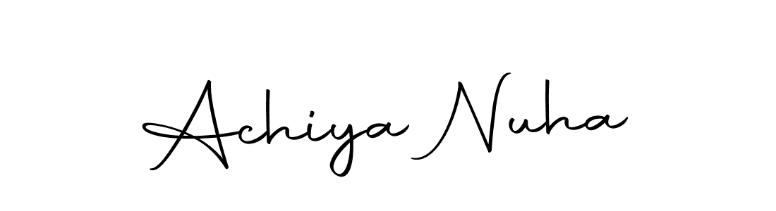 Design your own signature with our free online signature maker. With this signature software, you can create a handwritten (Autography-DOLnW) signature for name Achiya Nuha. Achiya Nuha signature style 10 images and pictures png