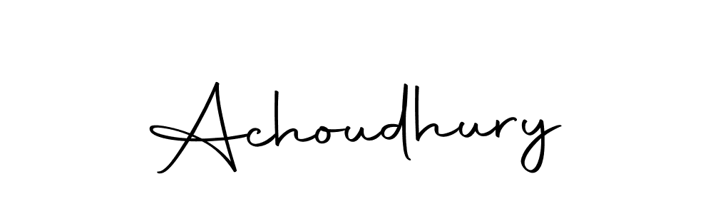 Design your own signature with our free online signature maker. With this signature software, you can create a handwritten (Autography-DOLnW) signature for name Achoudhury. Achoudhury signature style 10 images and pictures png