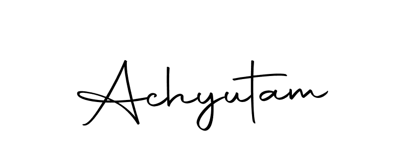 Design your own signature with our free online signature maker. With this signature software, you can create a handwritten (Autography-DOLnW) signature for name Achyutam. Achyutam signature style 10 images and pictures png