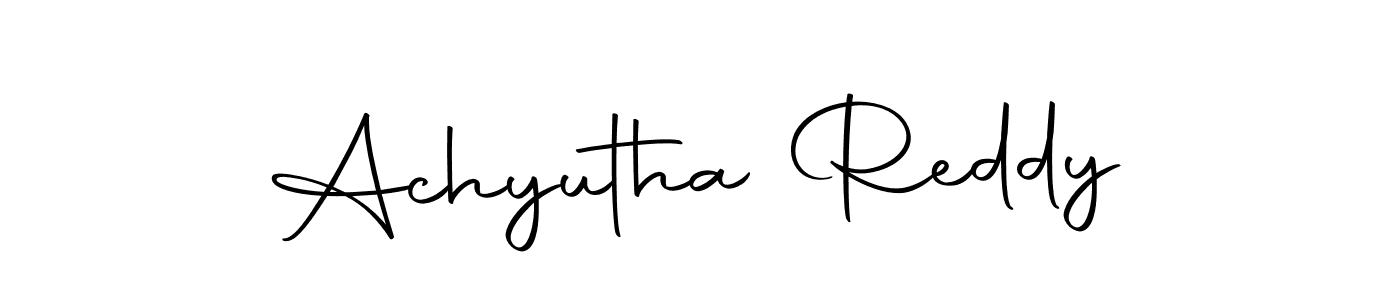 How to make Achyutha Reddy name signature. Use Autography-DOLnW style for creating short signs online. This is the latest handwritten sign. Achyutha Reddy signature style 10 images and pictures png