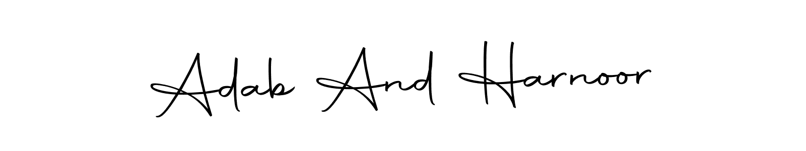 You can use this online signature creator to create a handwritten signature for the name Adab And Harnoor. This is the best online autograph maker. Adab And Harnoor signature style 10 images and pictures png