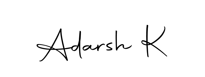 You can use this online signature creator to create a handwritten signature for the name Adarsh K. This is the best online autograph maker. Adarsh K signature style 10 images and pictures png