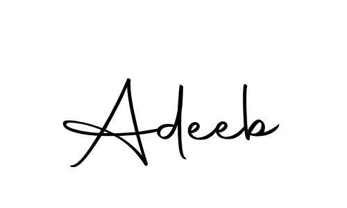 Use a signature maker to create a handwritten signature online. With this signature software, you can design (Autography-DOLnW) your own signature for name Adeeb. Adeeb signature style 10 images and pictures png