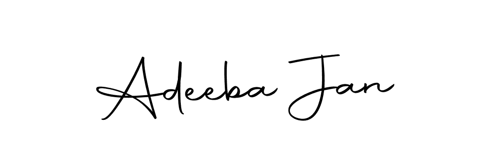 You should practise on your own different ways (Autography-DOLnW) to write your name (Adeeba Jan) in signature. don't let someone else do it for you. Adeeba Jan signature style 10 images and pictures png