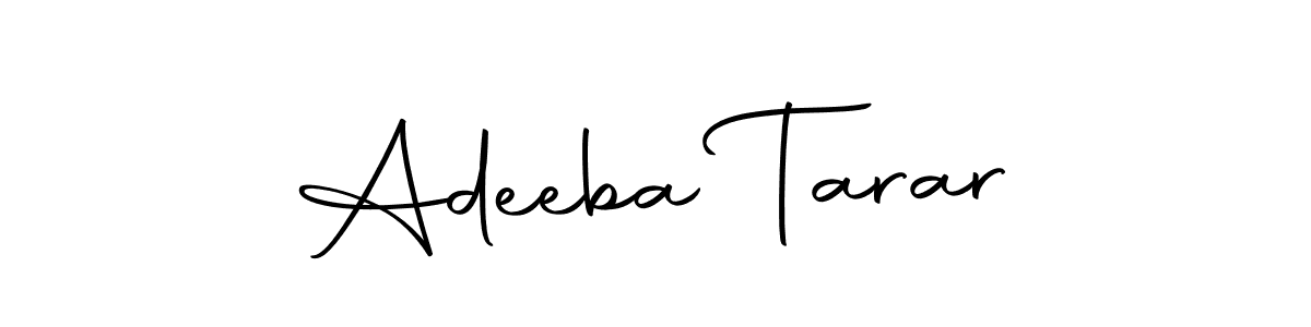 Design your own signature with our free online signature maker. With this signature software, you can create a handwritten (Autography-DOLnW) signature for name Adeeba Tarar. Adeeba Tarar signature style 10 images and pictures png