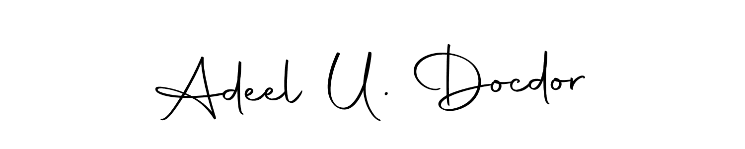 You should practise on your own different ways (Autography-DOLnW) to write your name (Adeel U. Docdor) in signature. don't let someone else do it for you. Adeel U. Docdor signature style 10 images and pictures png